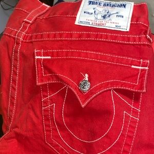 True Religion Jeans Adult Men’s Size 34 Red Denim NEW